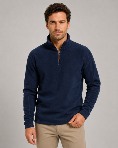 Men's Fleece Quarter Zip Pullover - Stand Collar Regular Fit