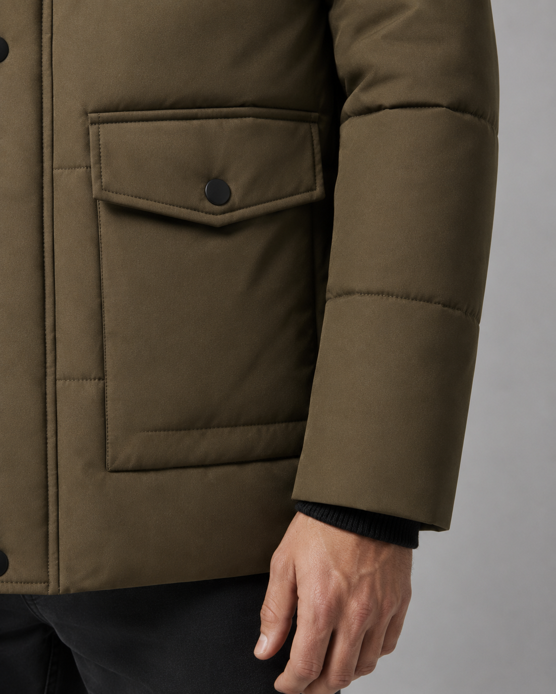 Men's Hooded Puffer Jacket – Quilted Plush-Lined Regular Fit