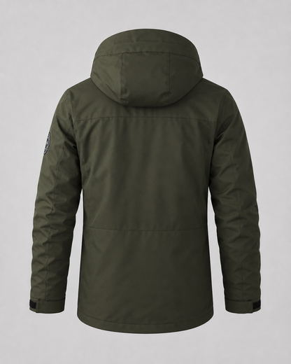 Men's Hooded Winter Parka - Utility Pockets Regular Fit