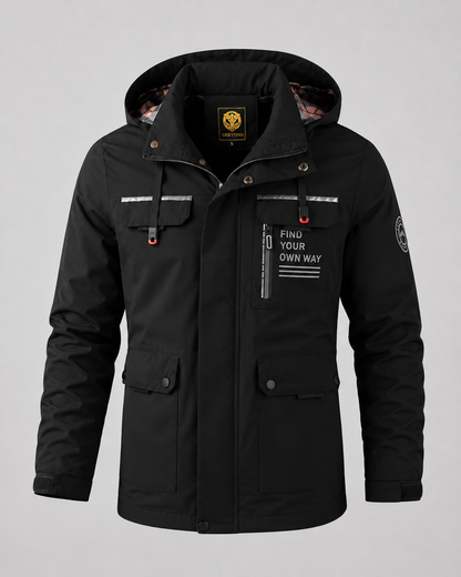 Men's Hooded Winter Parka - Utility Pockets Regular Fit