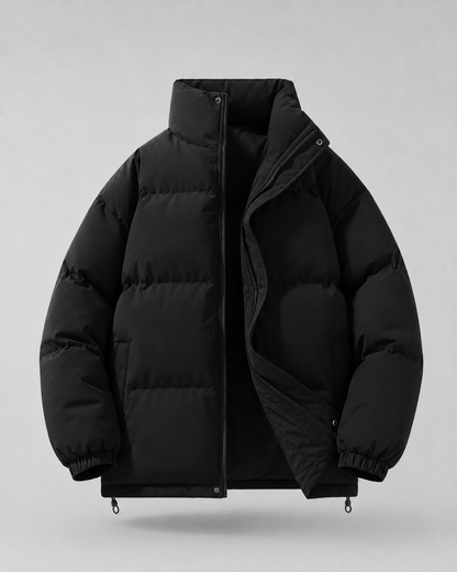 Men's Oversized Winter Puffer Jacket with Stand Collar