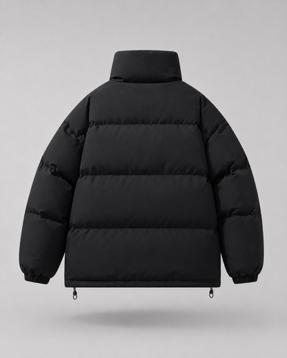 Men's Oversized Winter Puffer Jacket with Stand Collar