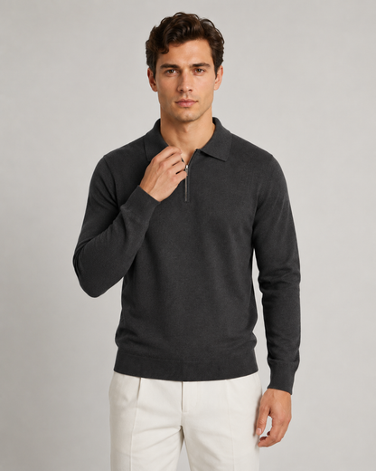 Men's Quarter-Zip Knitted Polo