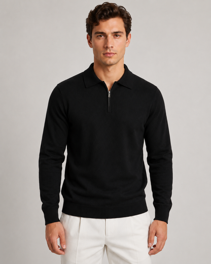 Men's Quarter-Zip Knitted Polo