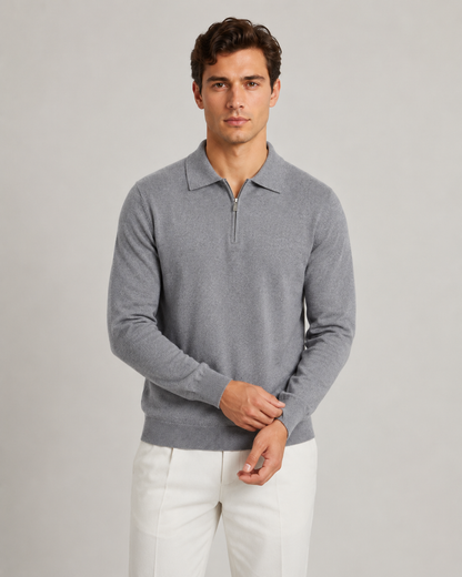 Men's Quarter-Zip Knitted Polo