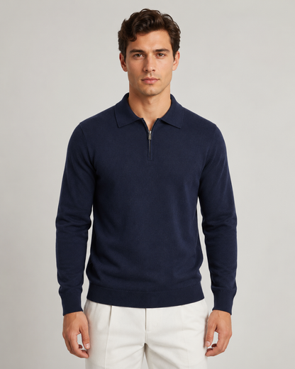 Men's Quarter-Zip Knitted Polo