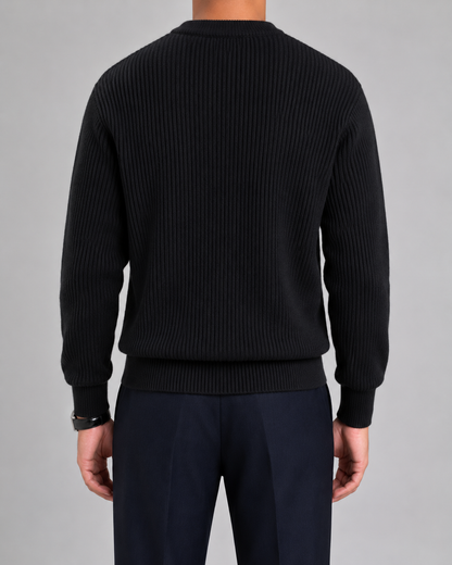 Men's Ribbed Knit Crewneck Sweater