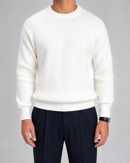 Men's Ribbed Knit Crewneck Sweater