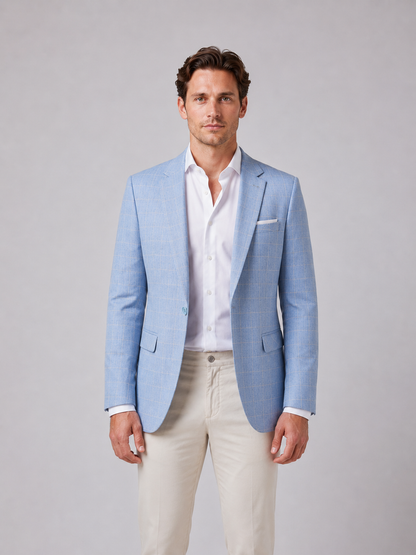 Men's Windowpane Check Blazer - Tailored Fit