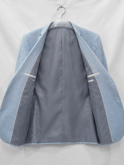 Men's Windowpane Check Blazer - Tailored Fit