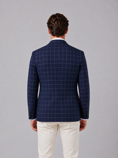 Men's Windowpane Check Blazer - Tailored Fit