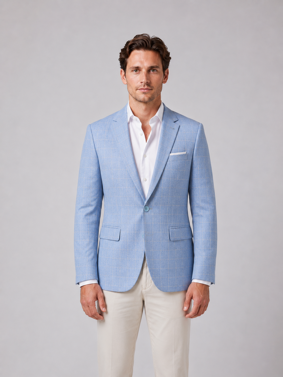 Men's Windowpane Check Blazer - Tailored Fit