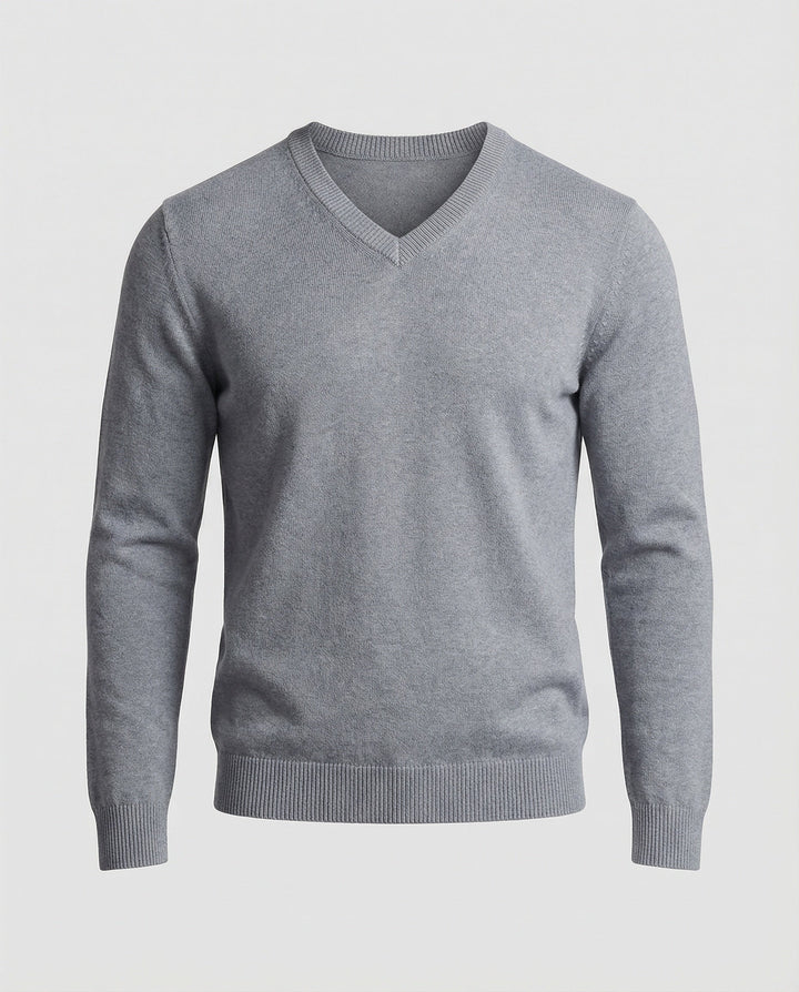 Men's V-neck Fine Knit Sweater