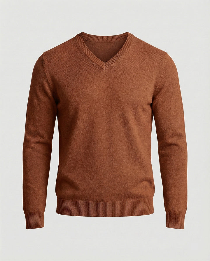 Men's V-neck Fine Knit Sweater