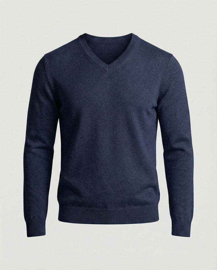 Men's V-neck Fine Knit Sweater