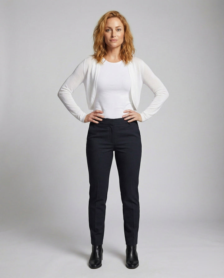 Women's Short Bolero Fine Knit Cardigan with Long Sleeves