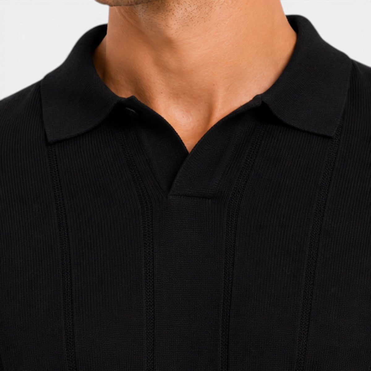 Men’s Knitted Polo Shirt Lightweight Breathable Slim Fit Summer