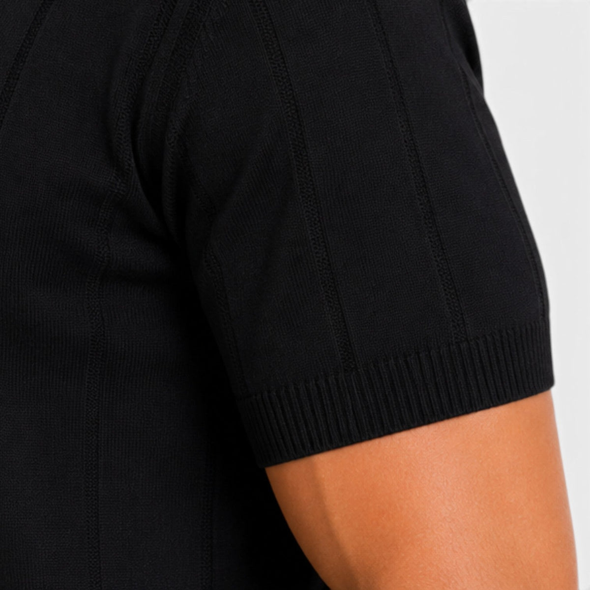 Men’s Knitted Polo Shirt Lightweight Breathable Slim Fit Summer