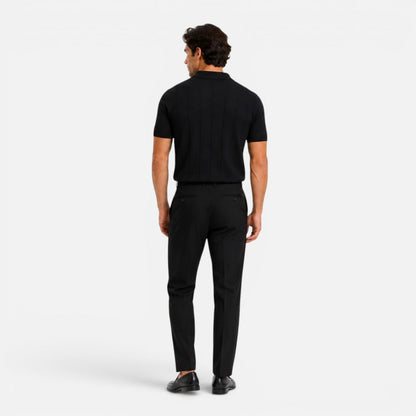 Men’s Knitted Polo Shirt Lightweight Breathable Slim Fit Summer