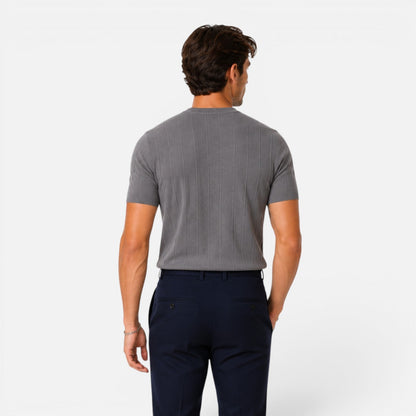 Men’s Knitted T-Shirt Lightweight Comfort Slim Fit Summer