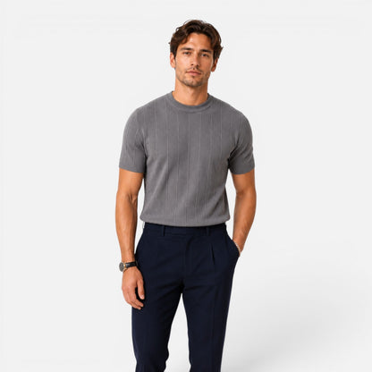 Men’s Knitted T-Shirt Lightweight Comfort Slim Fit Summer