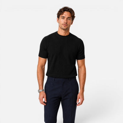 Men’s Knitted T-Shirt Lightweight Comfort Slim Fit Summer