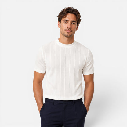 Men’s Knitted T-Shirt Lightweight Comfort Slim Fit Summer