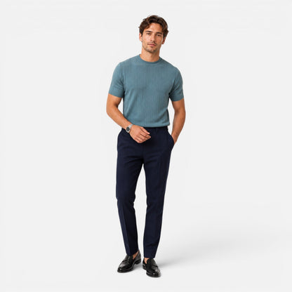 Men’s Knitted T-Shirt Lightweight Comfort Slim Fit Summer