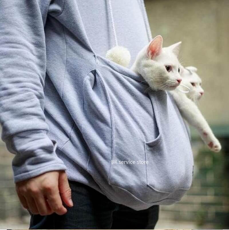 Practical Women's Hooded Sweatshirt with Pouch Pocket for Pets