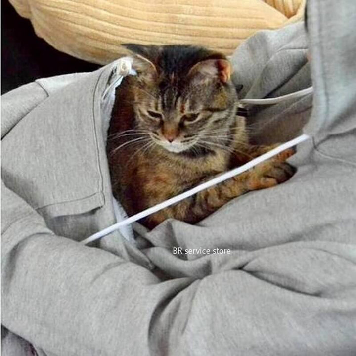 Practical Women's Hooded Sweatshirt with Pouch Pocket for Pets