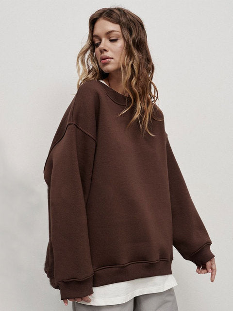 Women's Oversized Sweatshirt in Solid Color Design