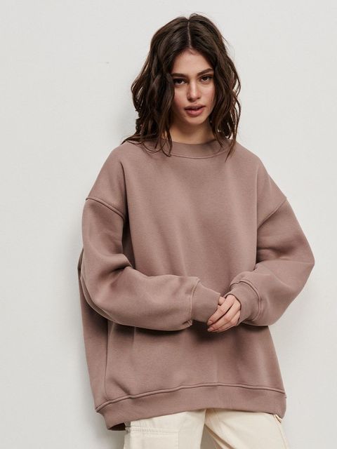 Women's Oversized Sweatshirt in Solid Color Design