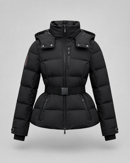 Women's Hooded Belted Puffer Jacket