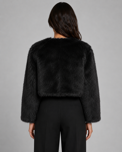 Women's Cropped Faux Fur Jacket