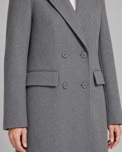 Women's Double-Breasted Tailored Long Winter Coat