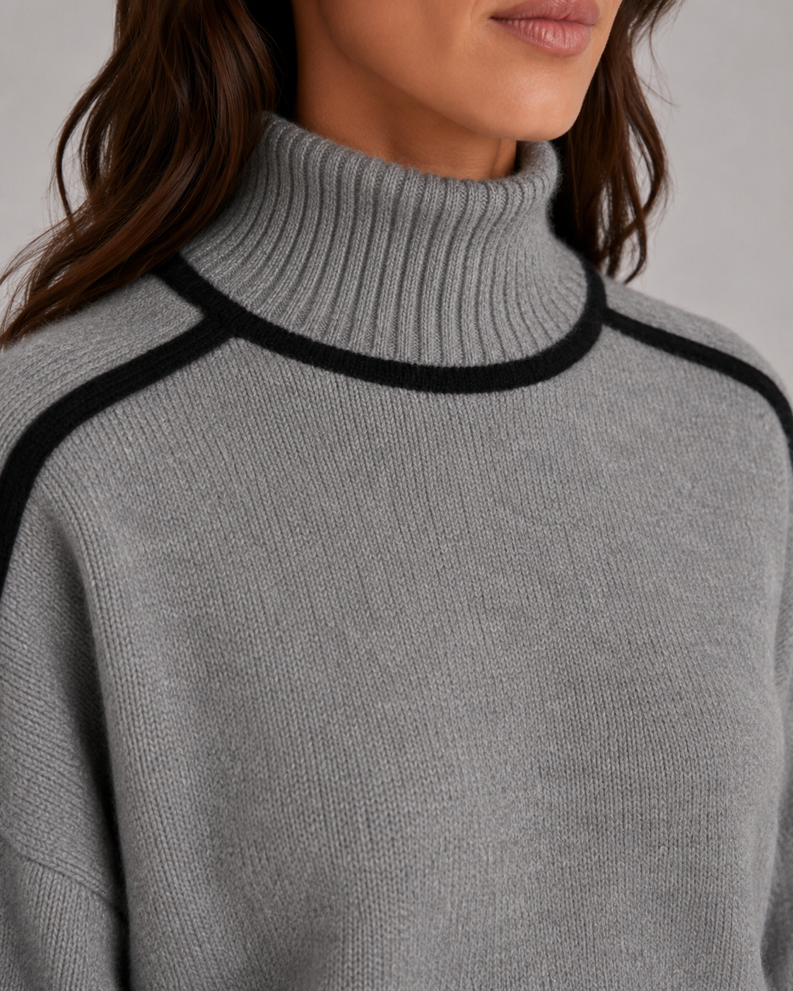 Women's Oversized Roll Neck Knit Sweater