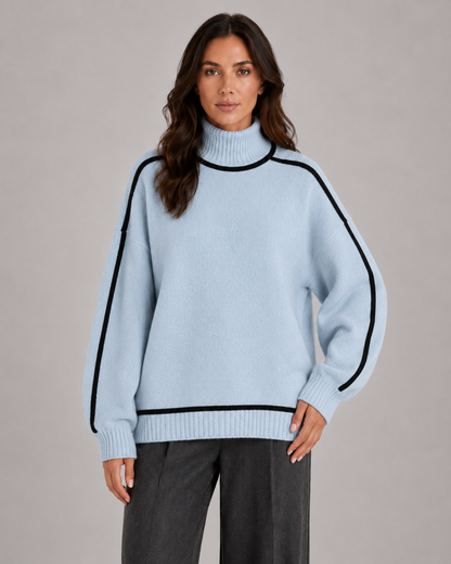 Women's Oversized Roll Neck Knit Sweater