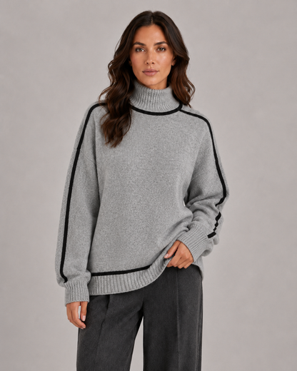 Women's Oversized Roll Neck Knit Sweater