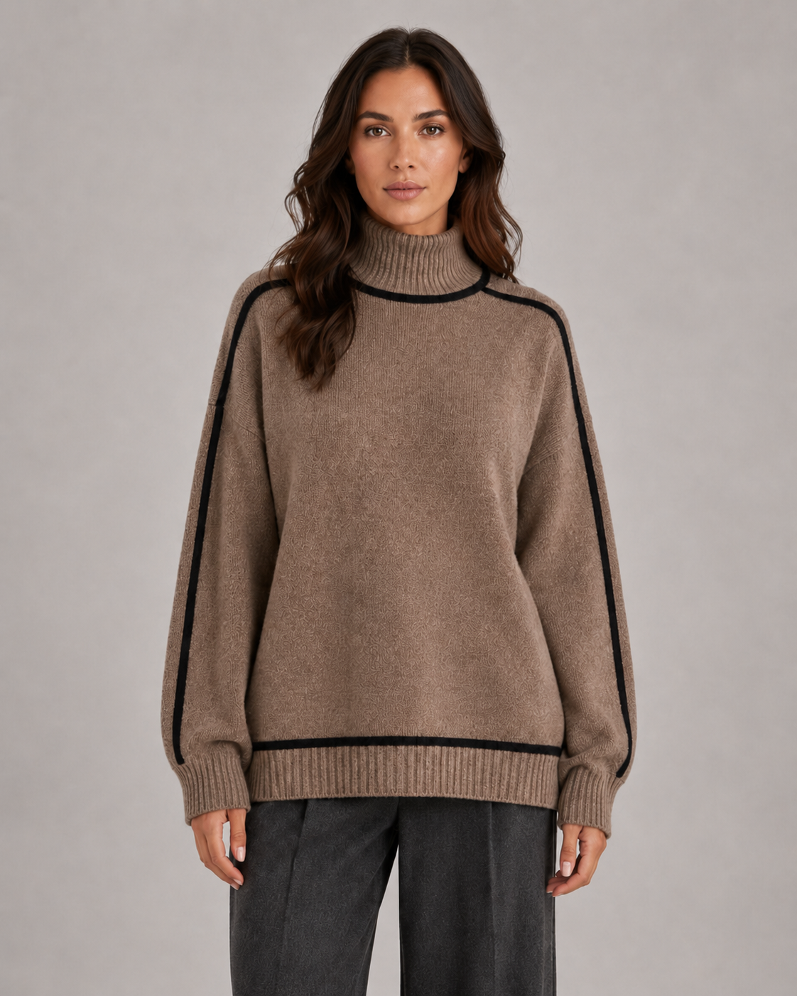 Women's Oversized Roll Neck Knit Sweater