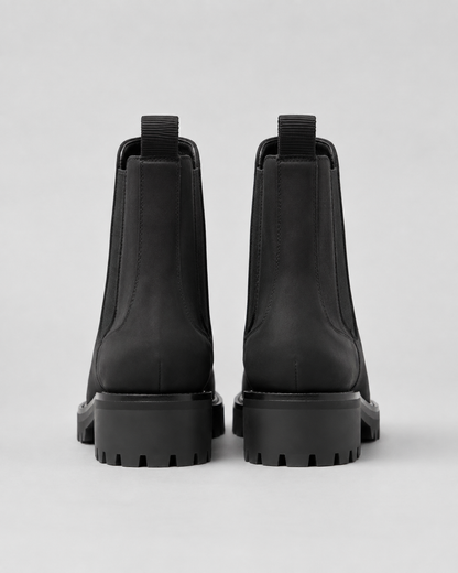 Women's Chelsea Boots - Suede-Look Chunky Lug Sole