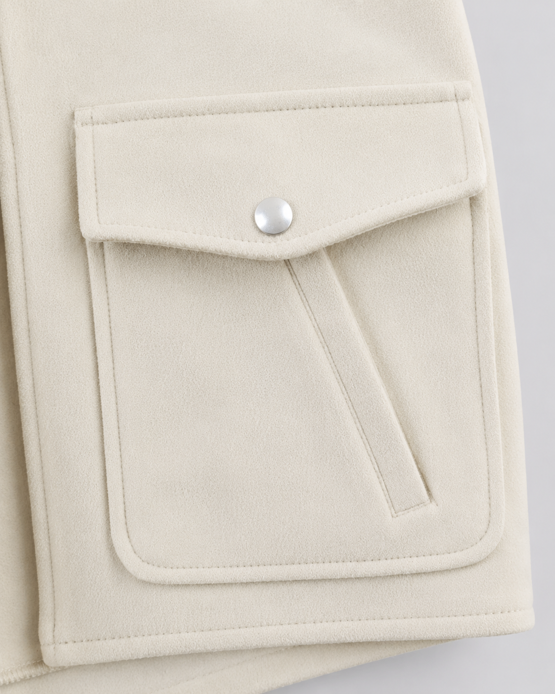 Women's Cropped Suede Jacket - Snap Flap Pockets