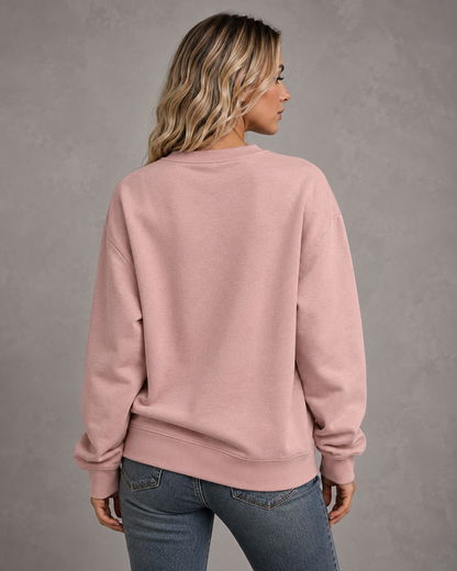 Women's Graphic Sweatshirt - Heart Leopard Print Drop Shoulder