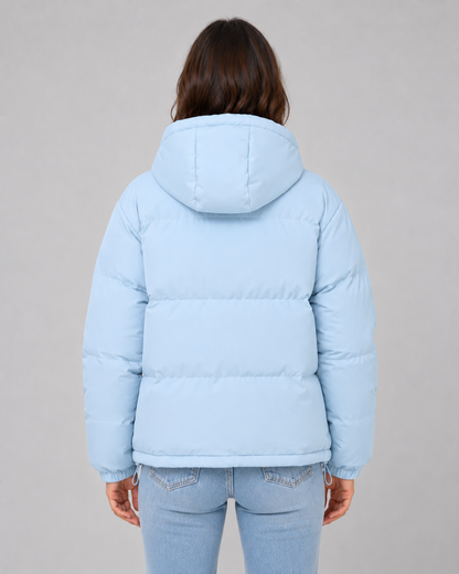 Women's Hooded Winter Puffer Jacket with Drawstring Hem