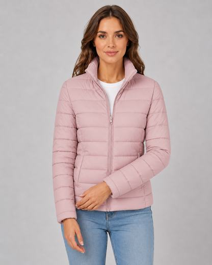 Women's Lightweight Puffer Jacket with Stand Collar