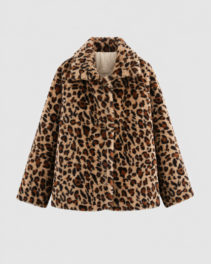 Women's Reversible Leopard Print Jacket - Quilted Button Front